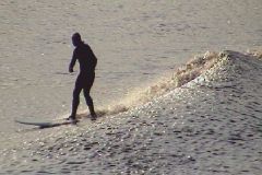 Standfast cruises on upriver alone...